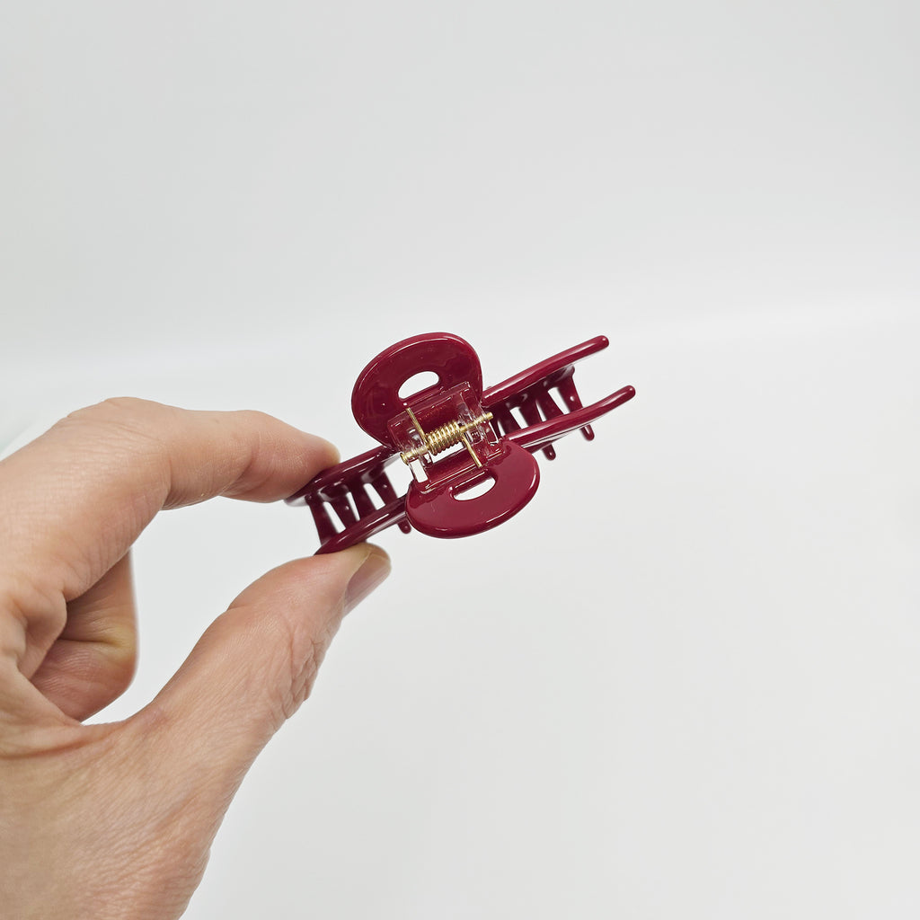 Lua Wave Small Hair Claw Clip 2.6 in – Tortoise Shell, Clear, French-style
