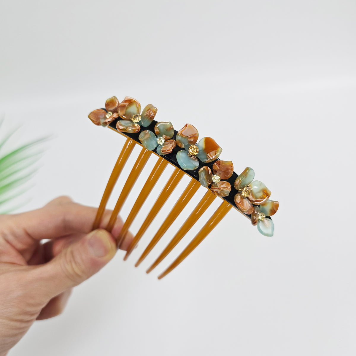 Rose Bloom Long Leg Hair Comb Pin 4.3 in – 3 Sugar Mint