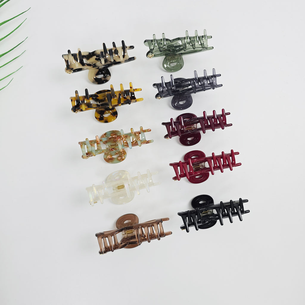 Lua Wave Small Hair Claw Clip 2.6 in – Tortoise Shell, Clear, French-style