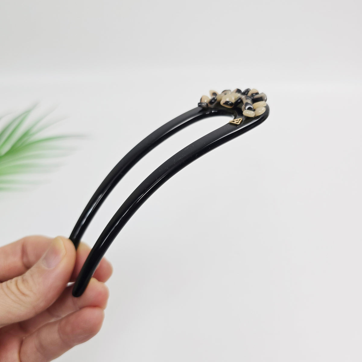 Flower Garden Long U-Shape Hair Stick 5.3 in – Cubic Stone, French Pin