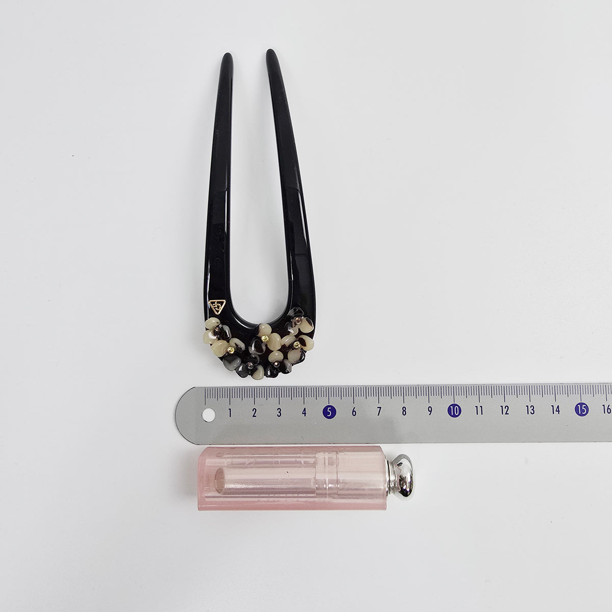 Flower Garden Long U-Shape Hair Stick 5.3 in – Cubic Stone, French Pin