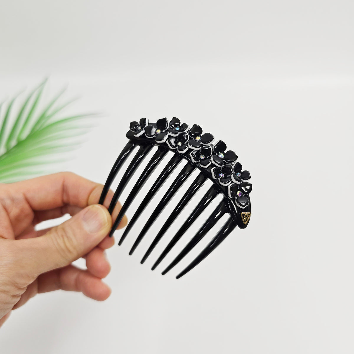Midnight Bloom Hair Comb Pin – 8 Pastel Black