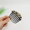Midnight Bloom Hair Comb Pin – 1 Leopard Beige
