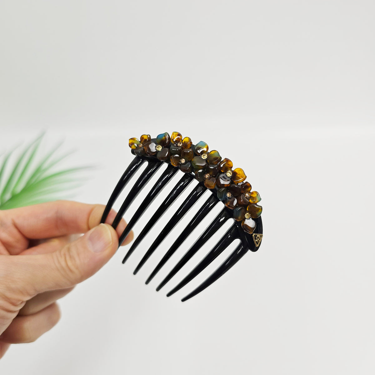 Midnight Bloom Hair Comb Pin – 4 Brown Mint