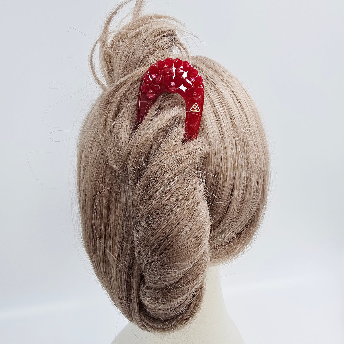 Flower Garden Long U-Shape Hair Stick 5.3 in – Cubic Stone, French Pin
