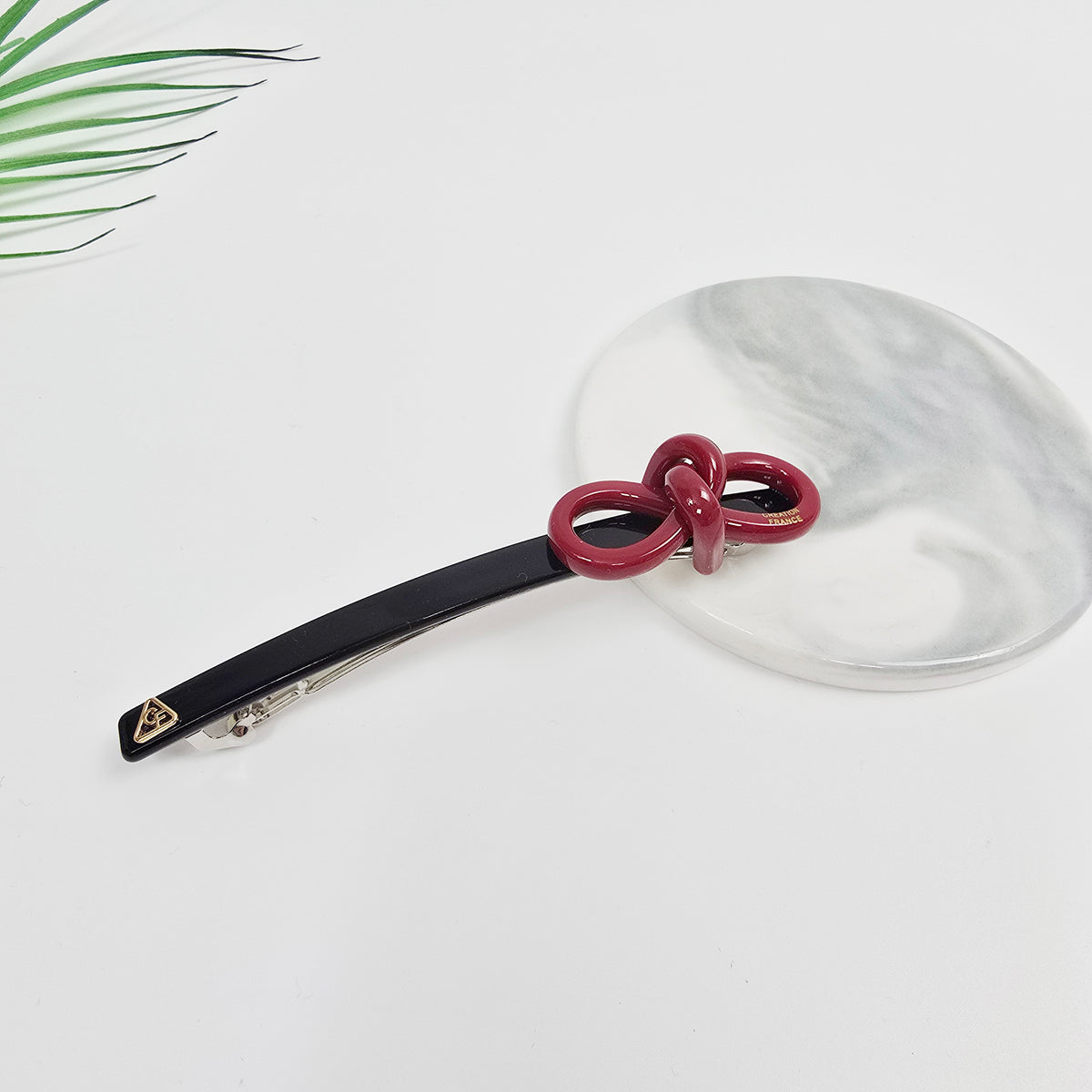 Knot Bow Long Hair Barrette 4.3 in – Tortoise Shell, Solid, French Pin