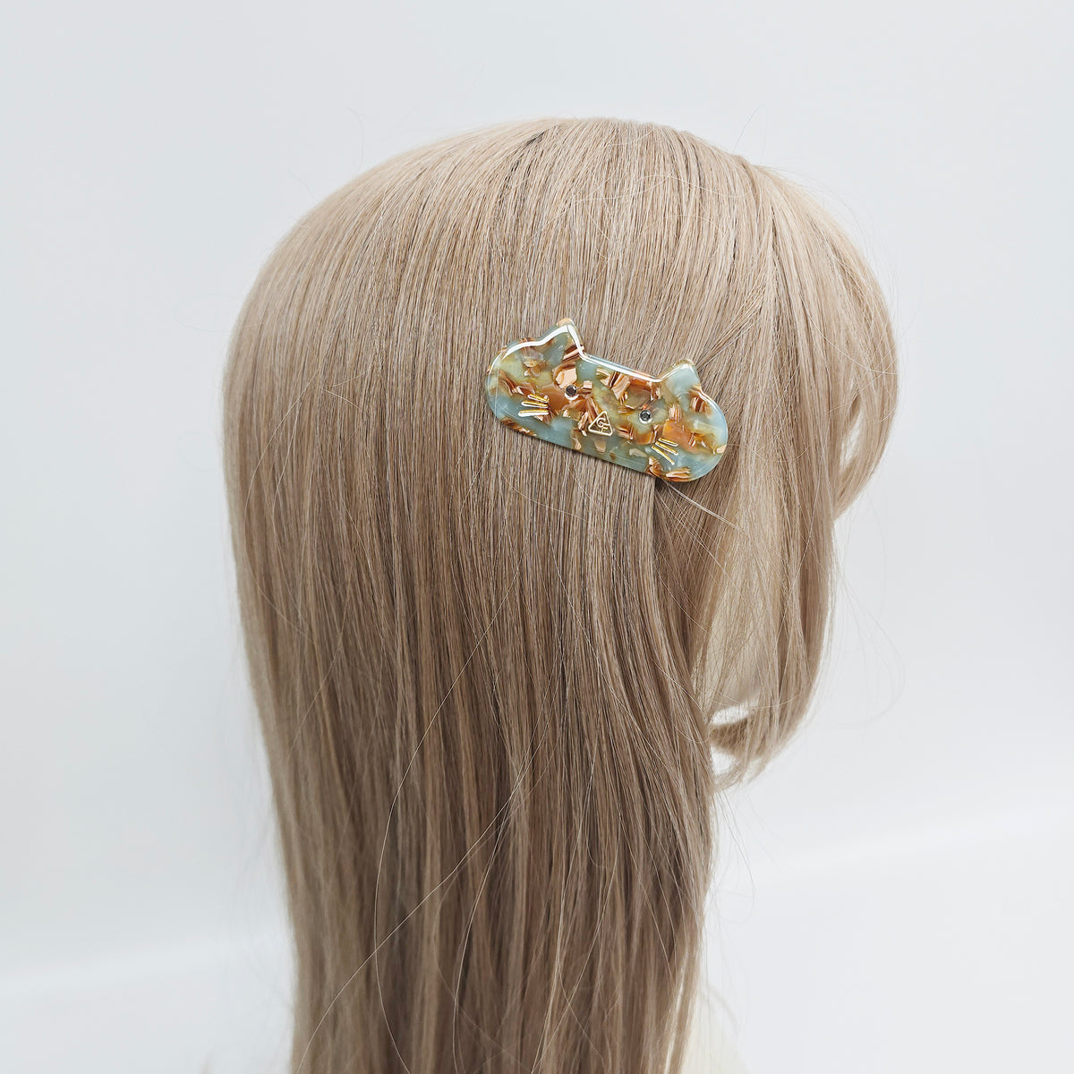 Cat Face Alligator Hair Clip 2.5 in – Tortoise Shell, Solid, French-style