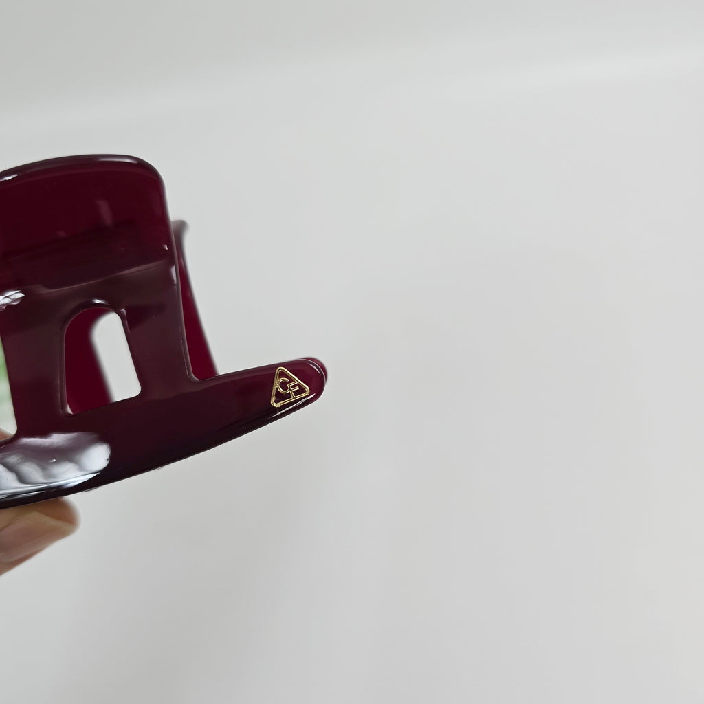 Top Hat Small Hair Claw Clip 2.8 in – Tortoise Shell & Clear, French-style