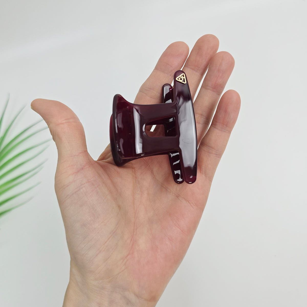 Top Hat Small Hair Claw Clip 2.8 in – Tortoise Shell & Clear, French-style