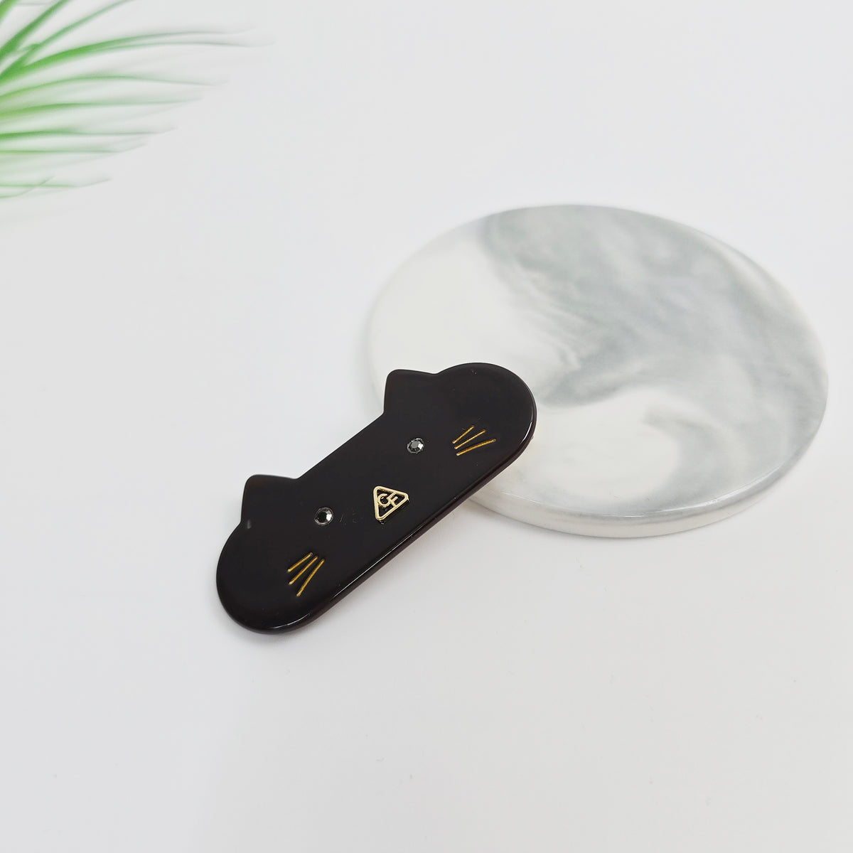 Cat Face Alligator Hair Clip 2.5 in – Tortoise Shell, Solid, French-style