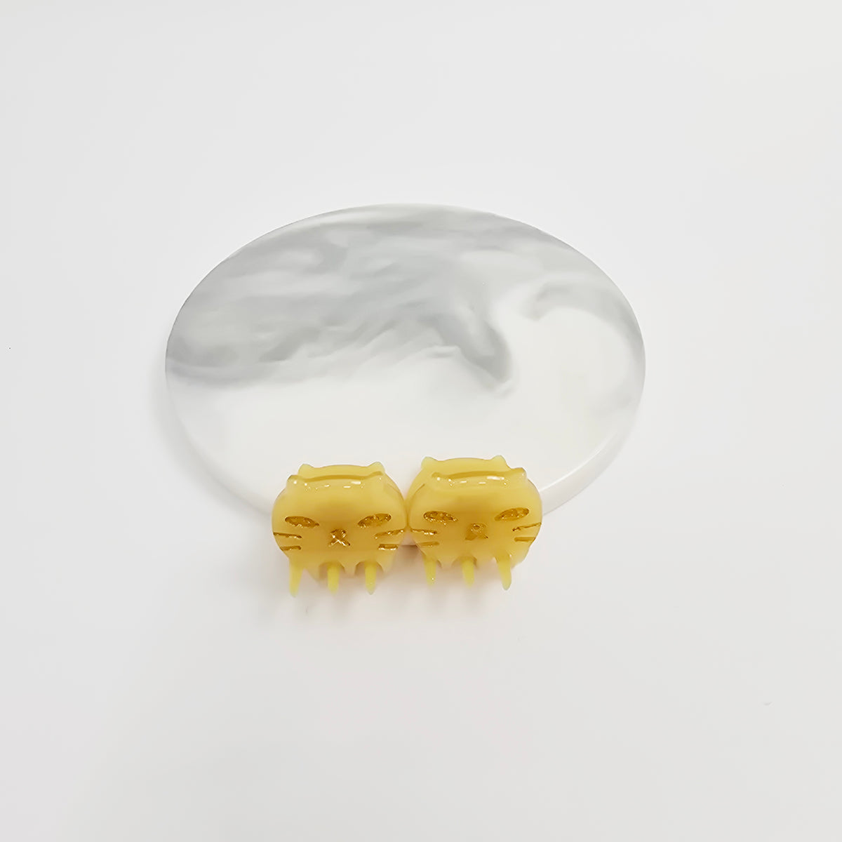 Cat Extra Mini Hair Claw Clips Set of 2 0.8 in – Tortoise Shell, Pastel