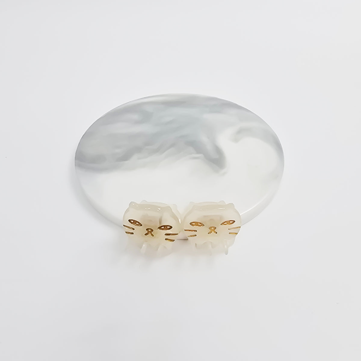 Cat Extra Mini Hair Claw Clips Set of 2 0.8 in – Tortoise Shell, Pastel