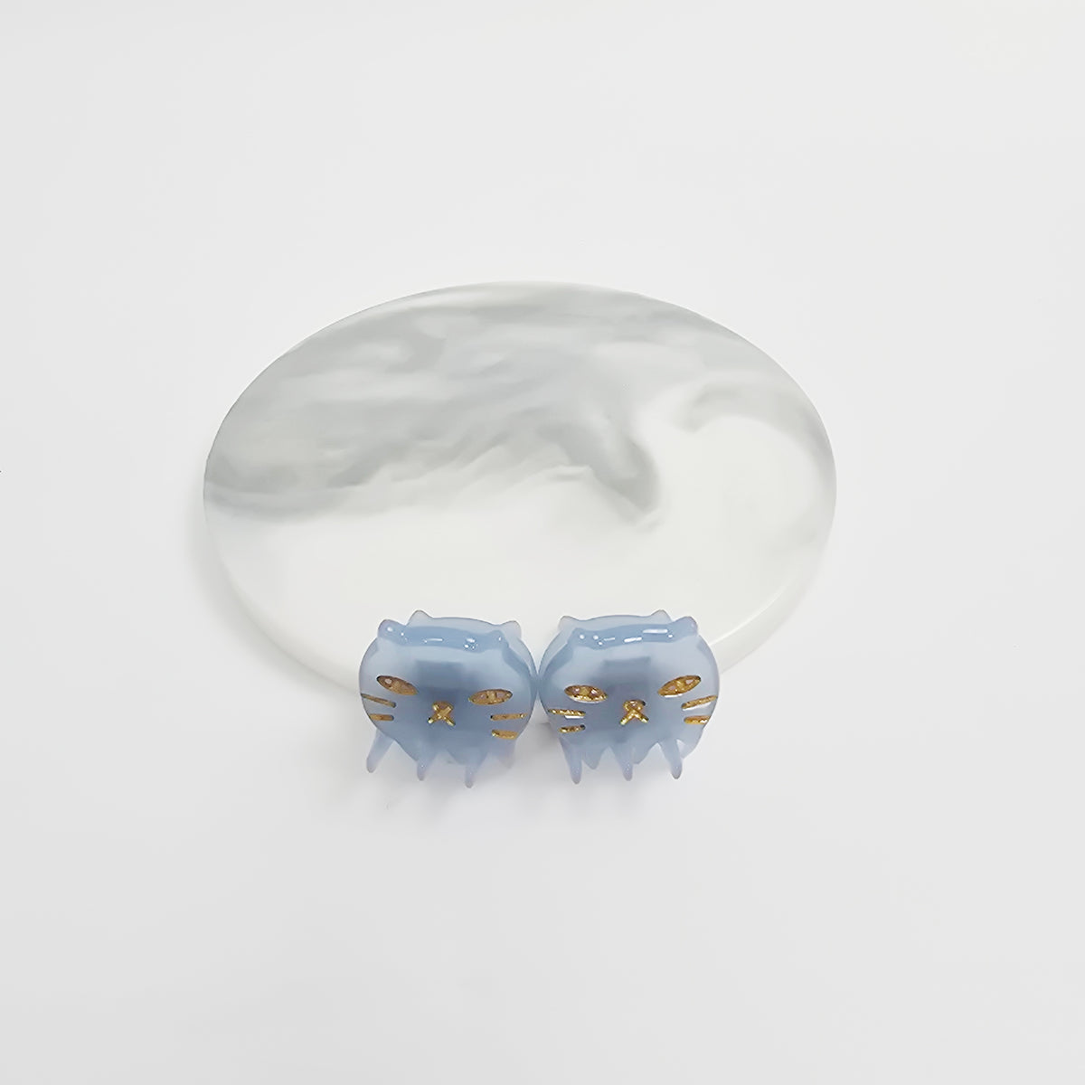 Cat Extra Mini Hair Claw Clips Set of 2 0.8 in – Tortoise Shell, Pastel