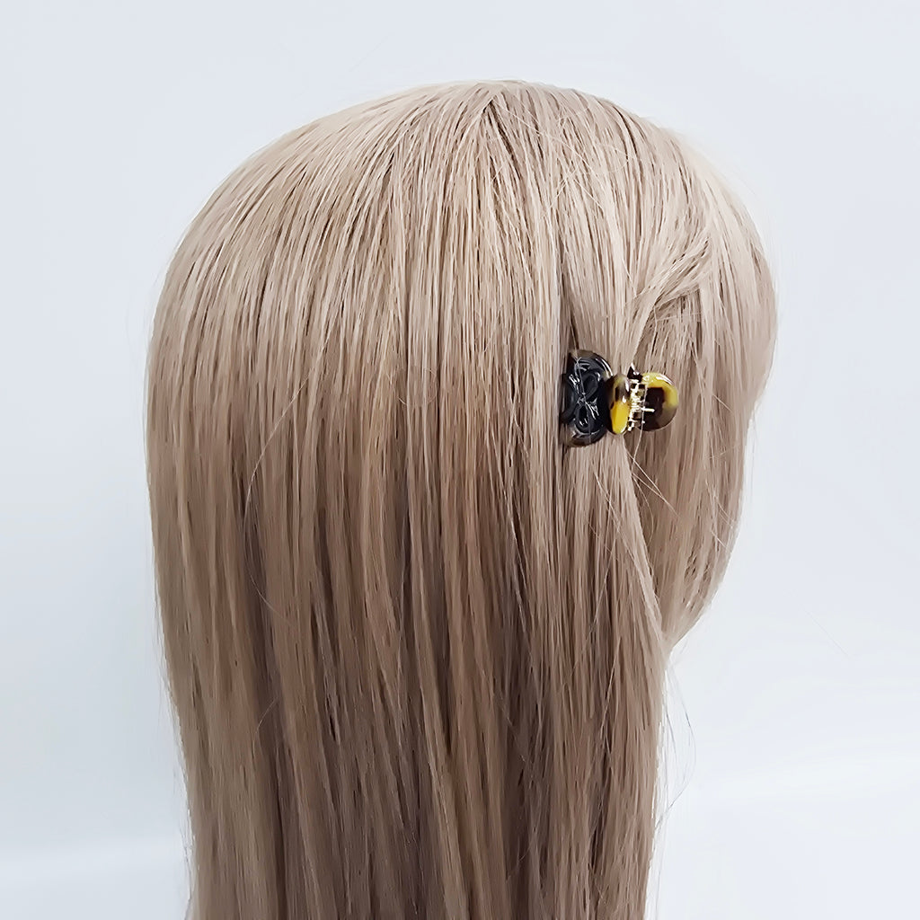 Bow Extra Mini Hair Claw Clip 1.0 in – Tortoise Shell, Clear, French-style
