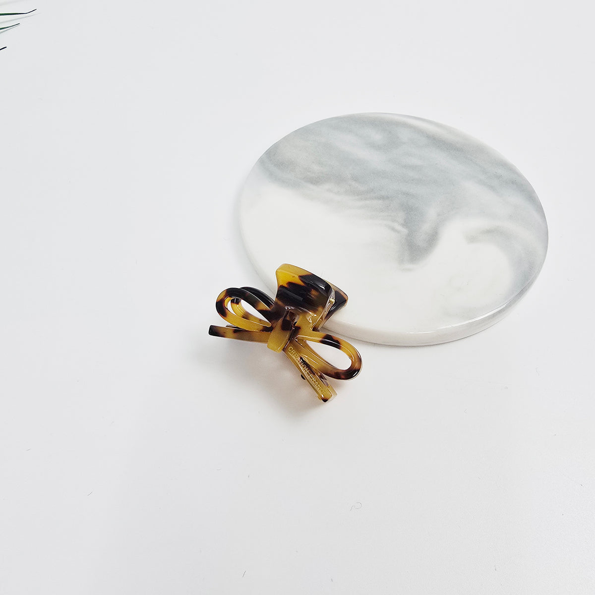 Ribbon Mini Hair Claw Clip 1.6 in – 2 Leopard Brown