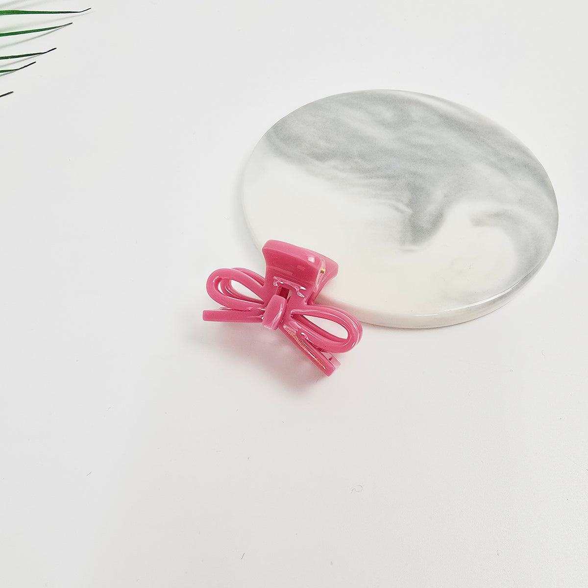 Ribbon Mini Hair Claw Clip 1.6 in – 16 Pure Rose Pink
