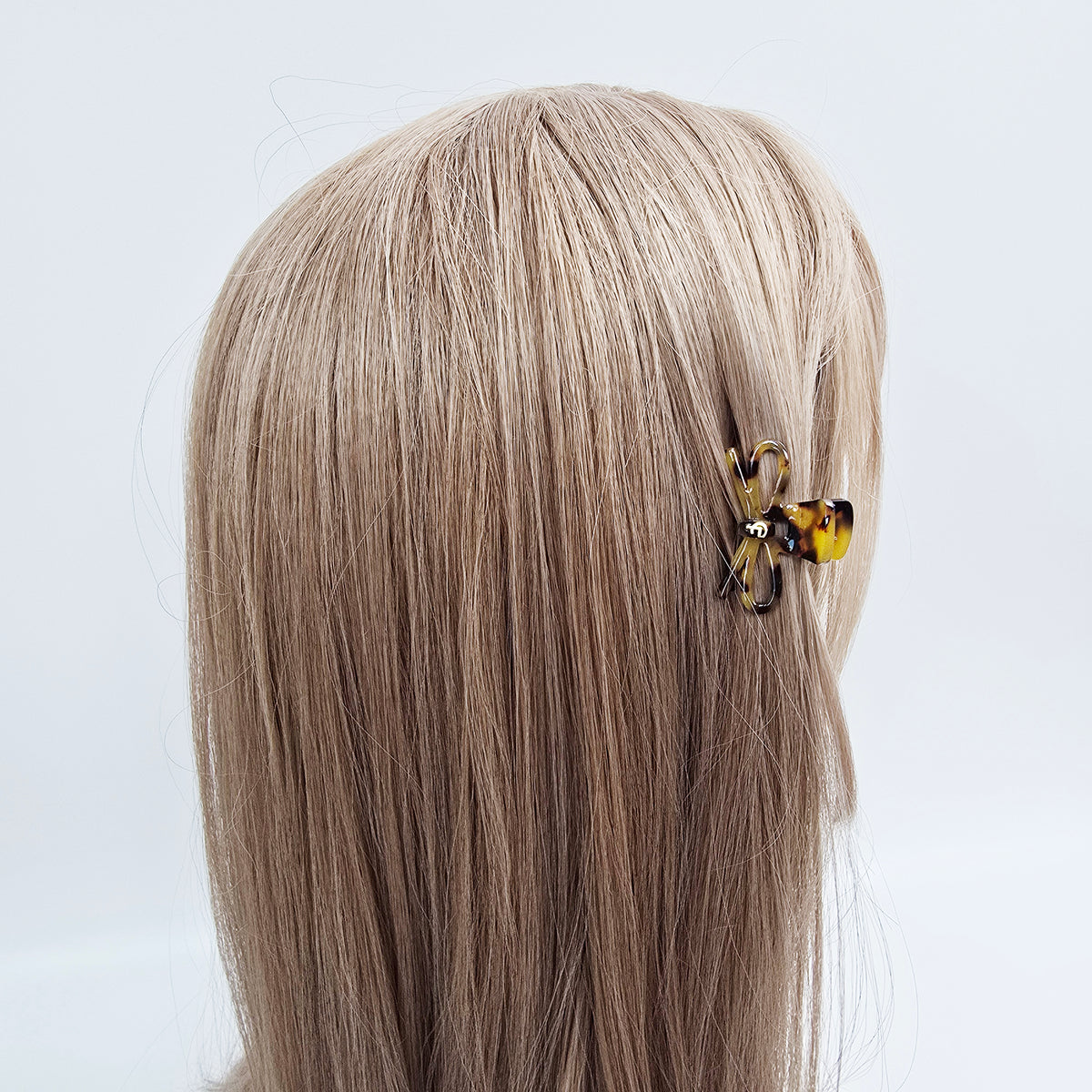 Ribbon Mini Hair Claw Clip 1.6 in – Tortoise Shell, Clear, French-style