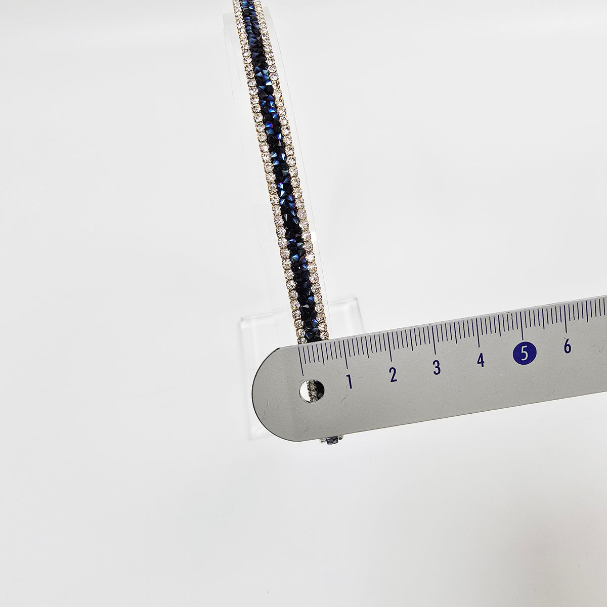 Double Line Crystal Thin Headband 0.3 in wide – Cubic, French-style