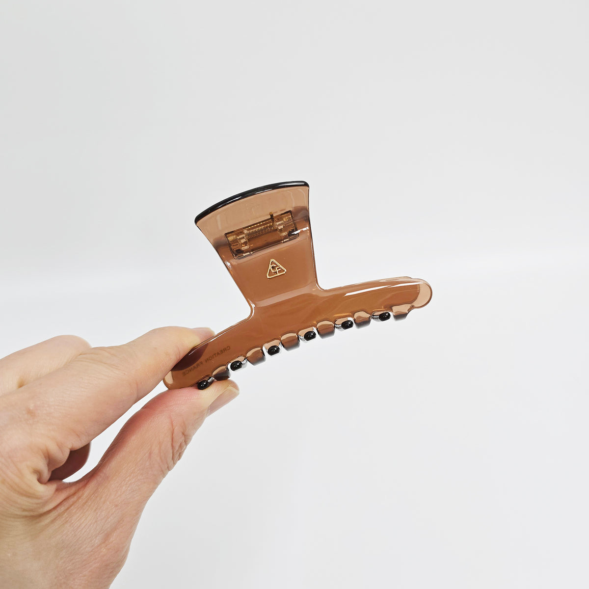 Trapezoid Medium Hair Claw Clip 3.5 in – 8 Clear Choco Brown