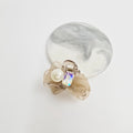 Organza Bow Mini Hair Claw Clip 1.8 in – Pearl, Cubic, Sheer, French-style