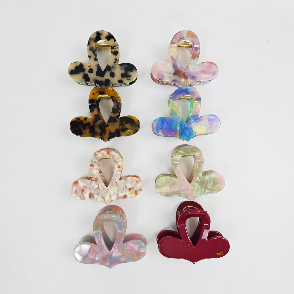 Heart Wave Small Hair Claw Clip 3.1 in – Tortoise Shell, Aurora