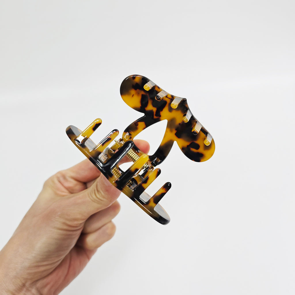 Heart Wave Small Hair Claw Clip 3.1 in – Tortoise Shell, Aurora