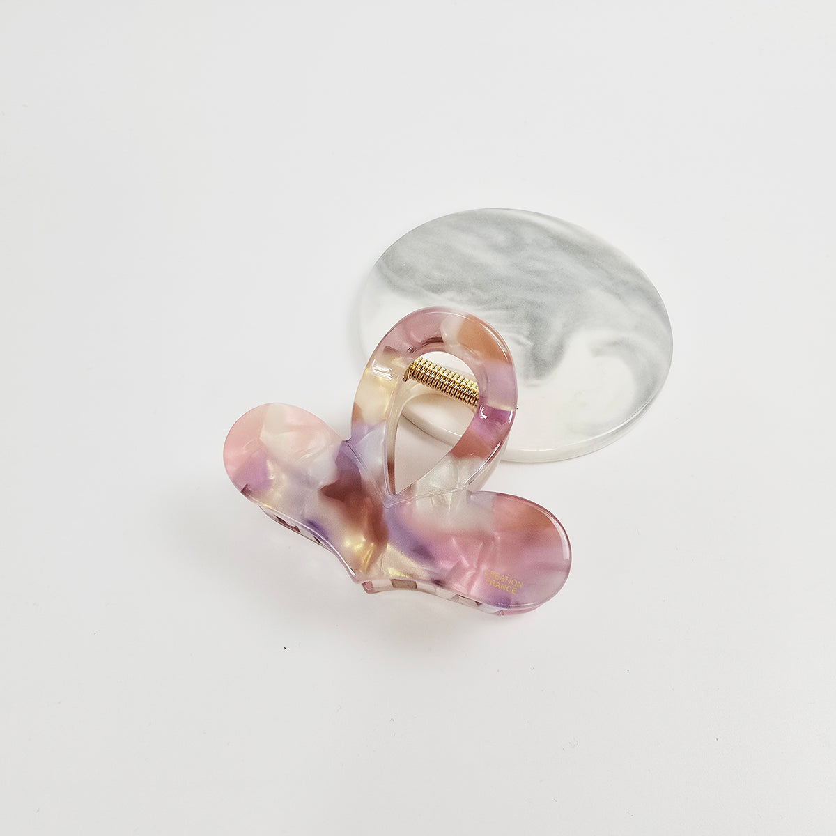 Heart Wave Small Hair Claw Clip 3.1 in – Tortoise Shell, Aurora