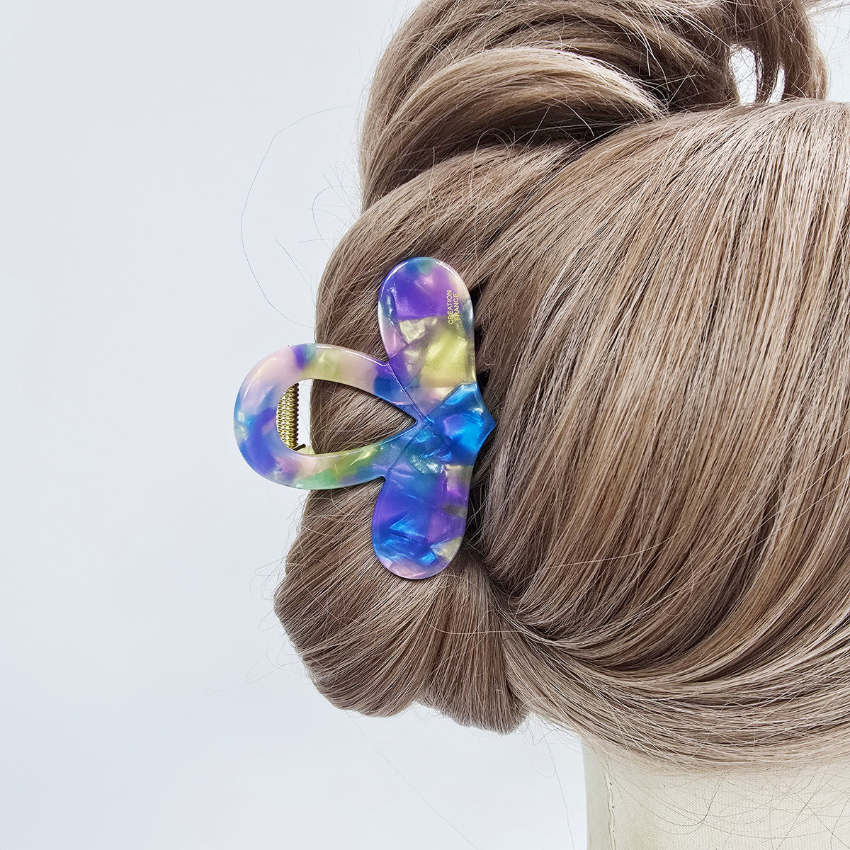 Heart Wave Small Hair Claw Clip 3.1 in – Tortoise Shell, Aurora