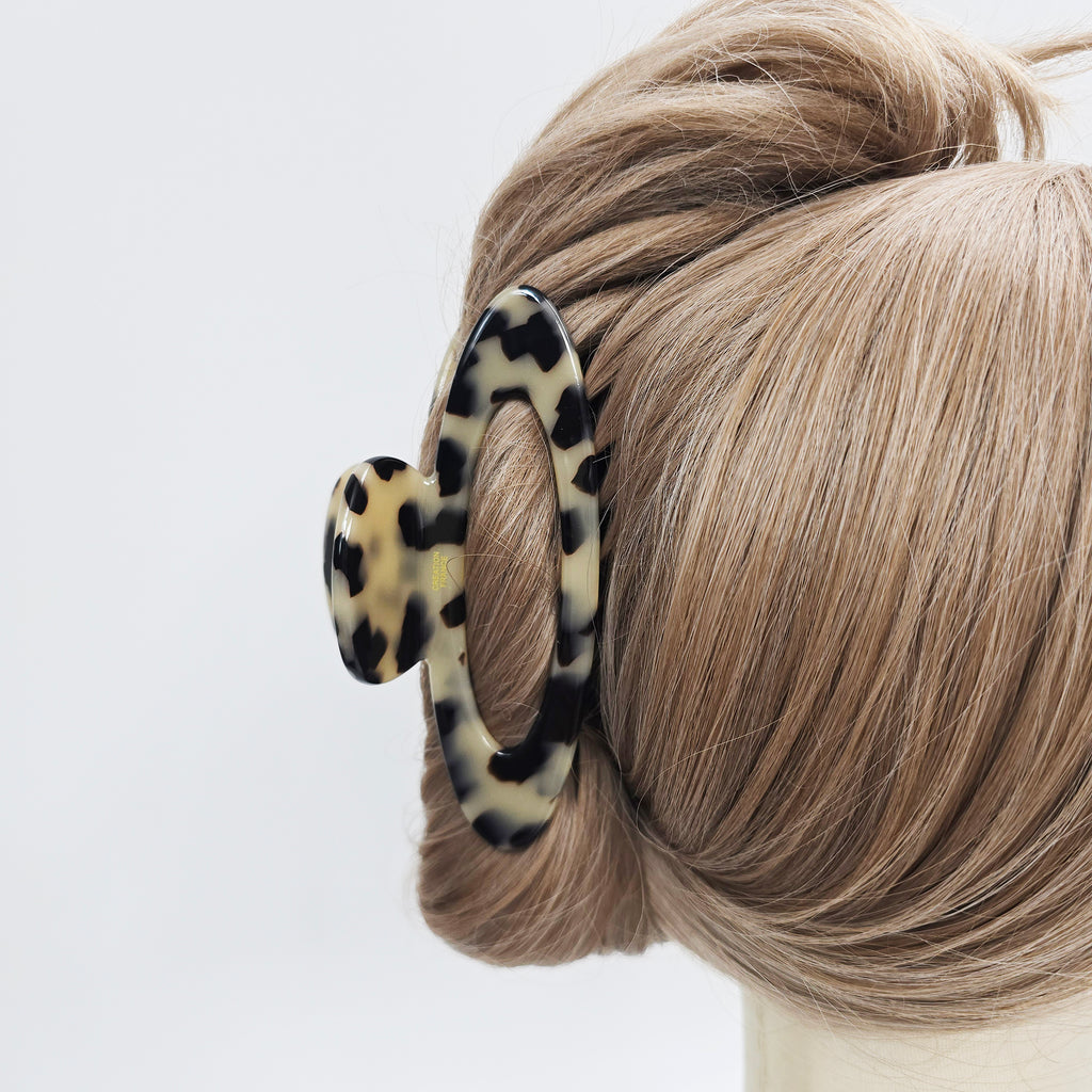 Open Oval Large Hair Claw Clip 4.7 in – Tortoise Shell, for Thick Hair