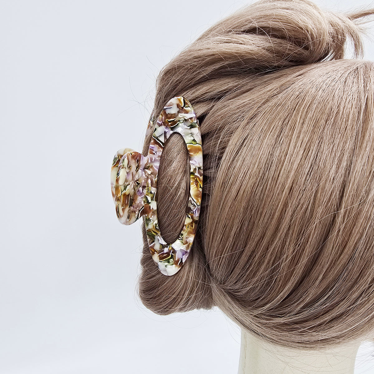 Open Oval Large Hair Claw Clip 4.7 in – Tortoise Shell, for Thick Hair