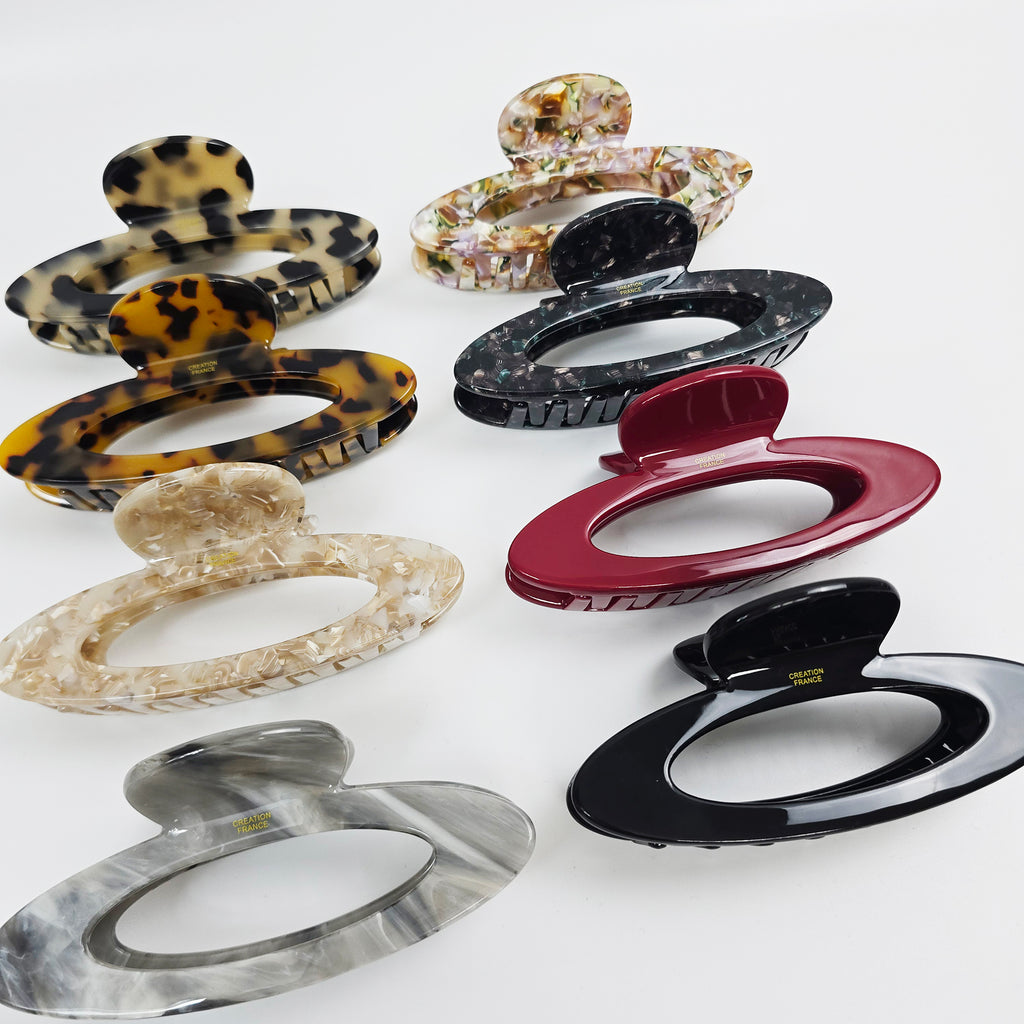 Open Oval Large Hair Claw Clip 4.7 in – Tortoise Shell, for Thick Hair