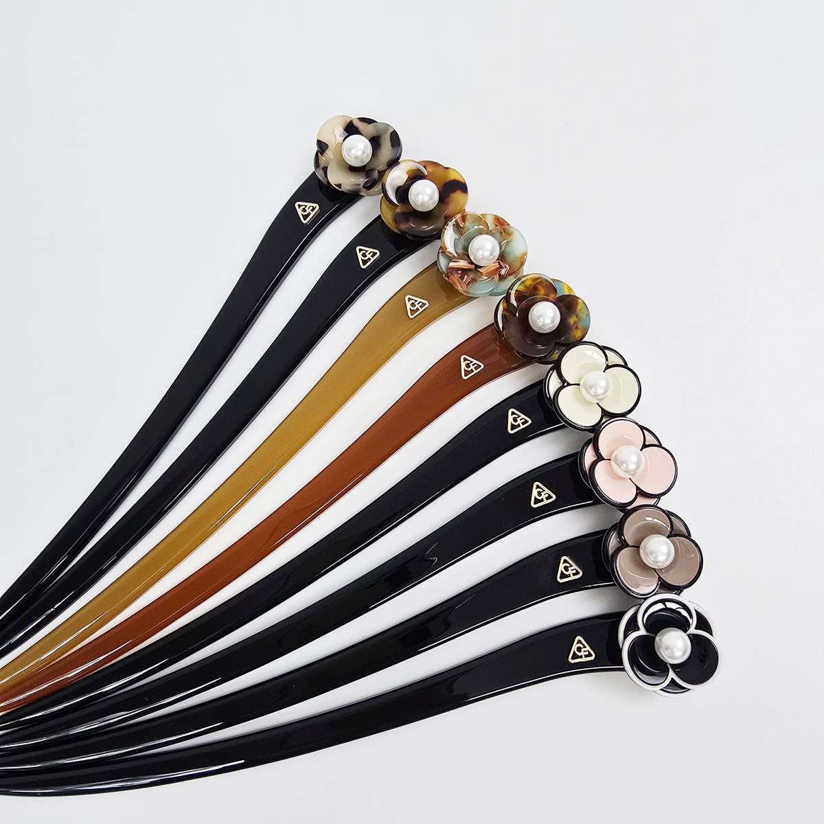 Pansy Pearl Hair Stick 7.1 in – Tortoise Shell, Pastel, French Pin