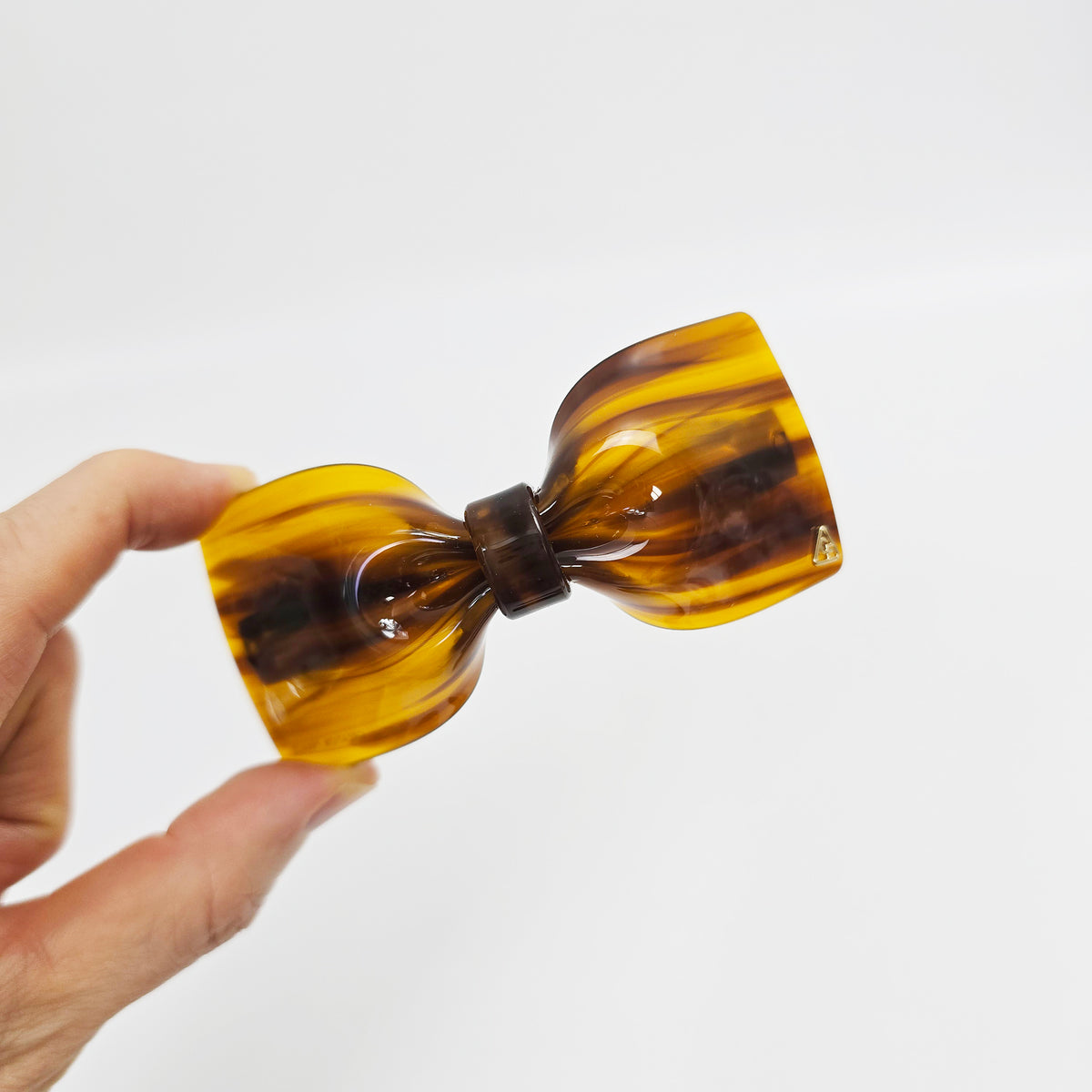 Glassy Big Bow Hair Barrette 3.9 in – Tortoise Shell, Aurora, French Pin
