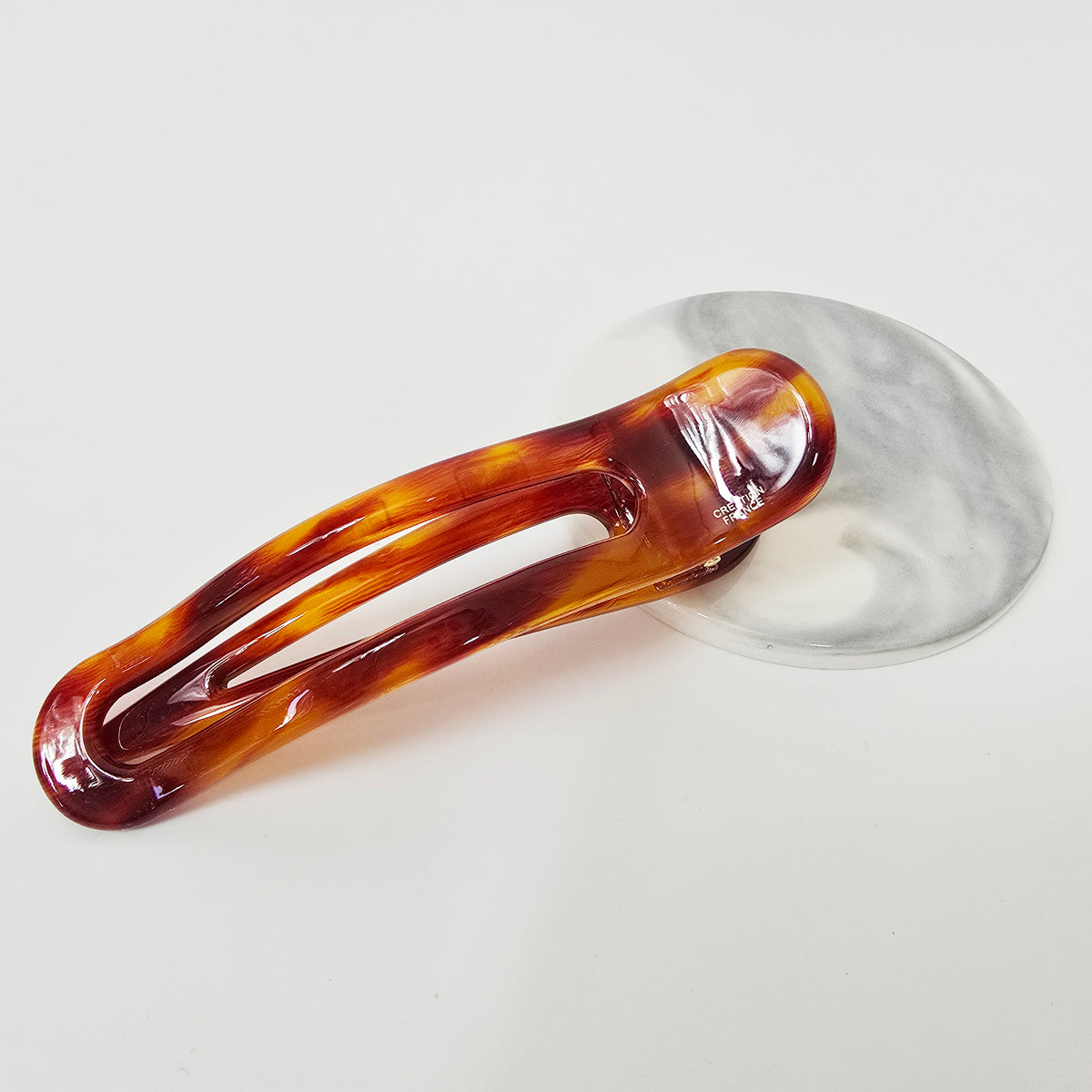 Open Frame Alligator Hair Clip – 4 Amber Brick
