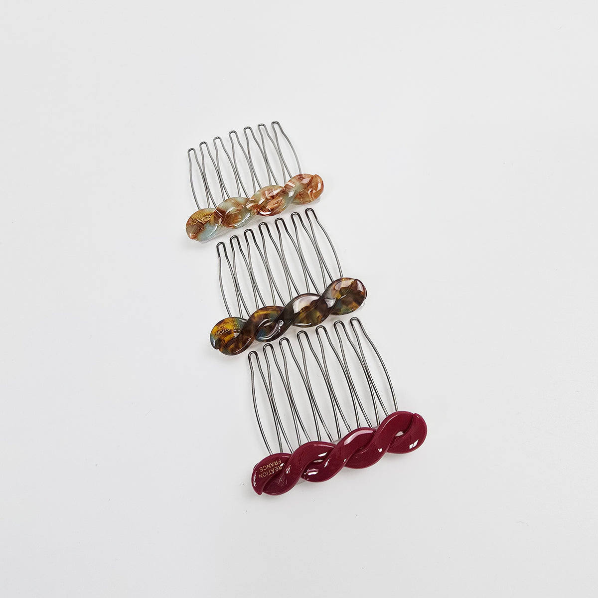 Twist Mini Hair Comb Pin 2.2 in – Marble Acetate, French Pin, New Colors