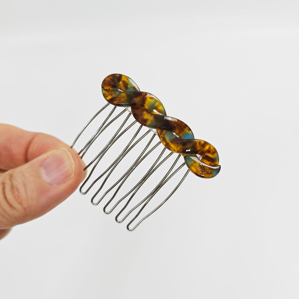 Twist Mini Hair Comb Pin 2.2 in – Marble Acetate, French Pin, New Colors
