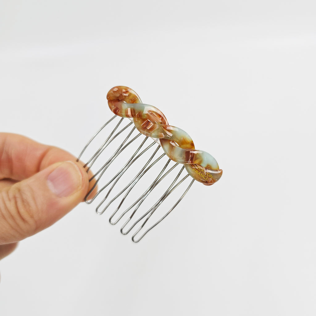 Twist Mini Hair Comb Pin 2.2 in – Marble Acetate, French Pin, New Colors