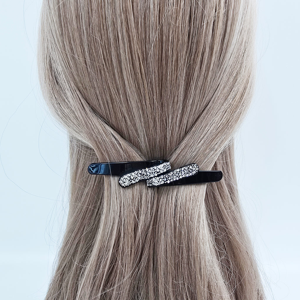 Laurence Slim Hair Barrette 4.1 in – Cubic, French Pin, for Half-Up