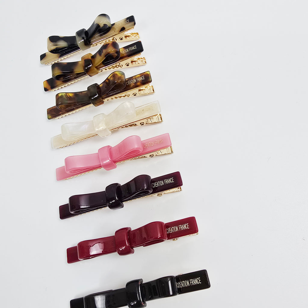 Long Bow Mini Alligator Hair Clip 2.4 in – Tortoise Shell, French-style