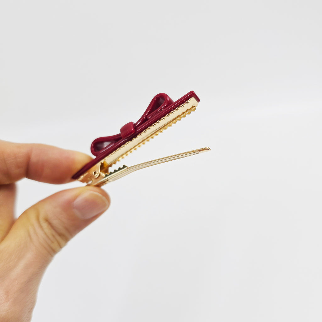 Long Bow Mini Alligator Hair Clip 2.4 in – Tortoise Shell, French-style