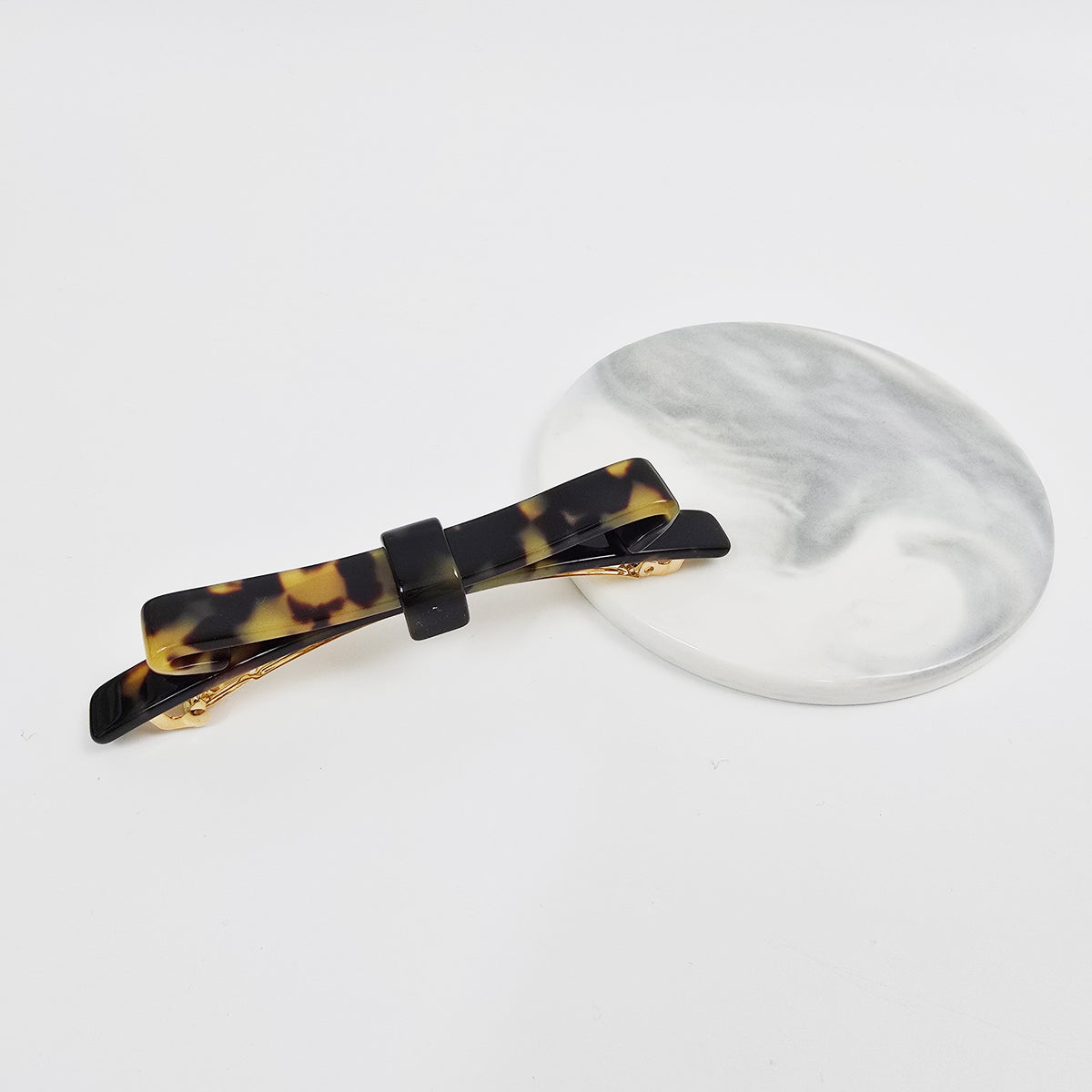 Laurence Long Bow Slim Hair Barrette 4.1 in – Tortoise Shell, French Pin