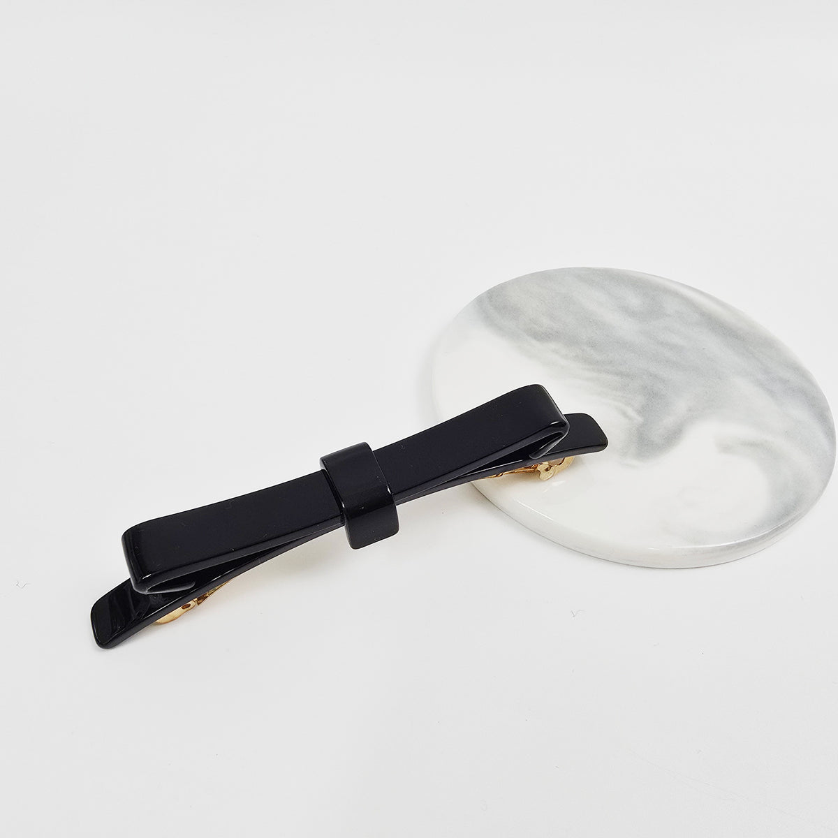Laurence Long Bow Slim Hair Barrette 4.1 in – Tortoise Shell, French Pin