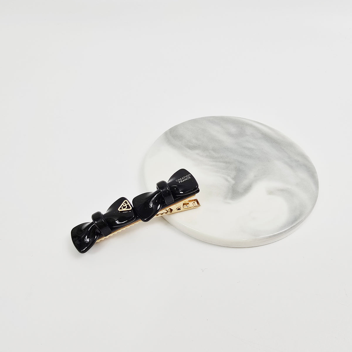 Double Bow Small Alligator Hair Clip 2.6 in – Tortoise Shell, French-style