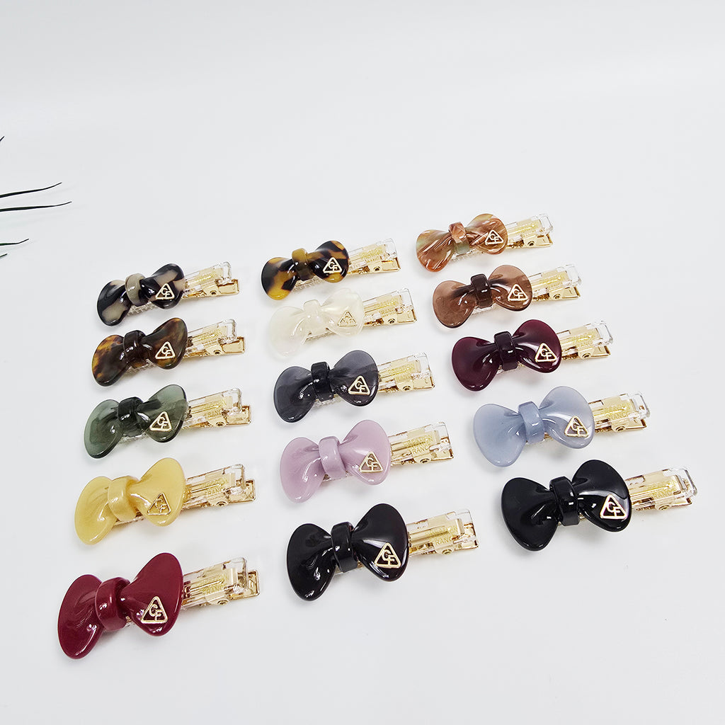 Bow Mini Alligator Hair Clip 2.0 in – Tortoise Shell, Clear, French-style