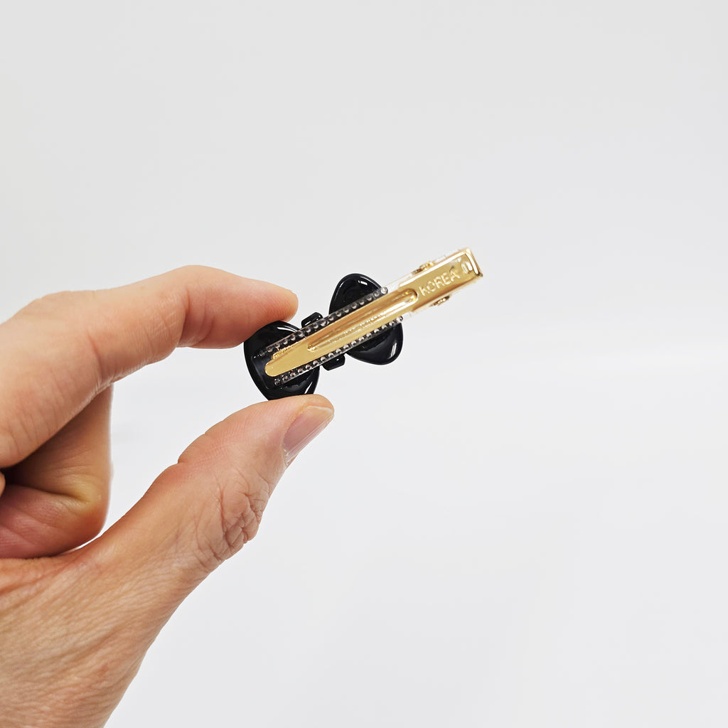Bow Mini Alligator Hair Clip 2.0 in – Tortoise Shell, Clear, French-style