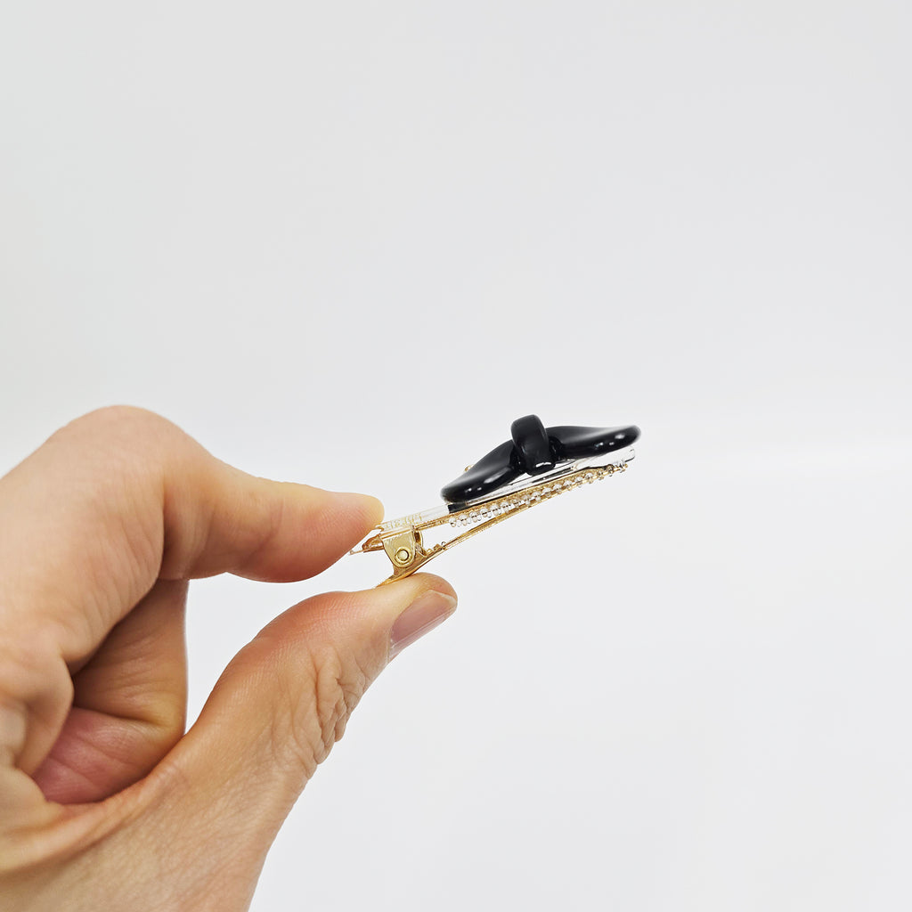 Bow Mini Alligator Hair Clip 2.0 in – Tortoise Shell, Clear, French-style