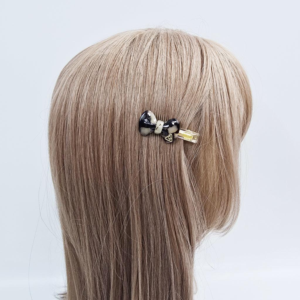 Bow Mini Alligator Hair Clip 2.0 in – Tortoise Shell, Clear, French-style