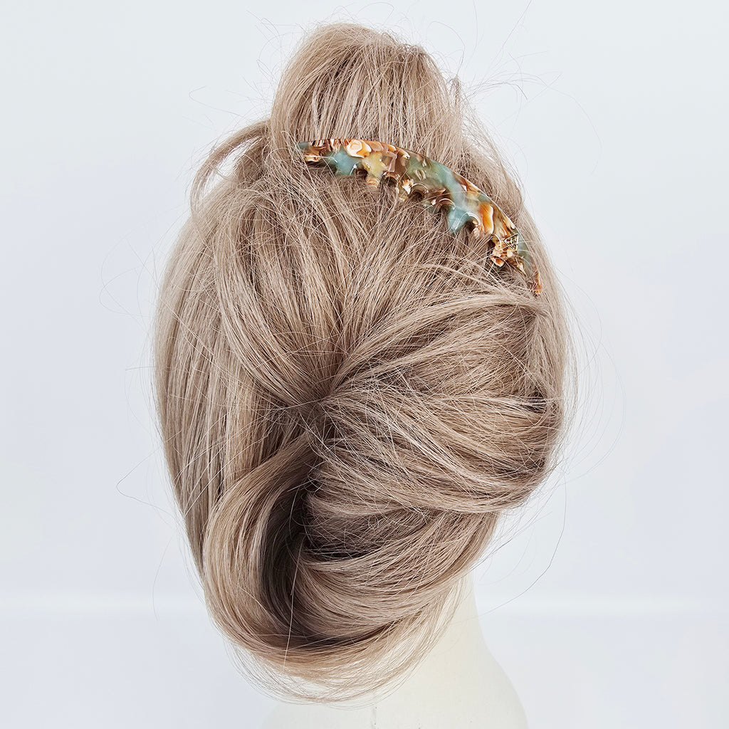 Arched Logo Long Leg Hair Comb Pin 4.3 in – Solid, French Pin, New Colors
