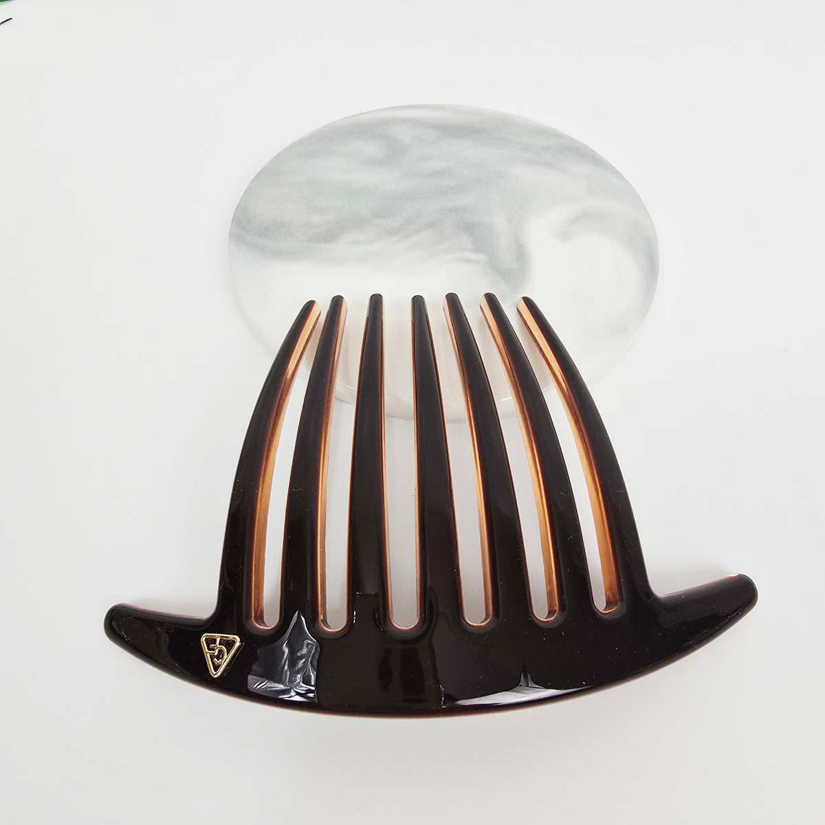 Arched Logo Long Leg Hair Comb Pin 4.3 in – 8 Pure Chic Brown