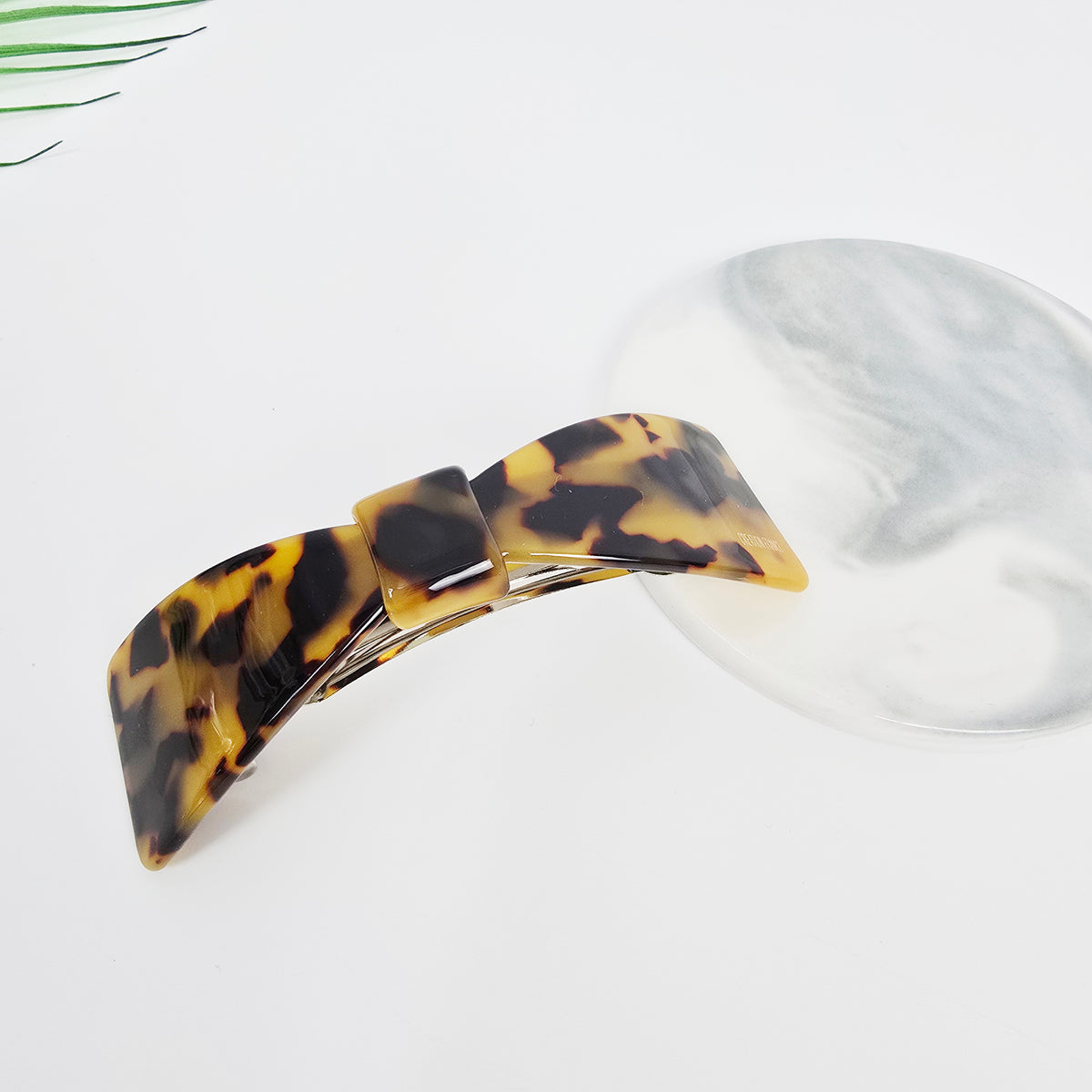 Camille Bow Hair Barrette 3.7 in – Tortoise Shell, French Pin, for Half-Up